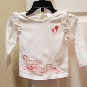 Janie and Jack white ruffled Paris shopping blouse